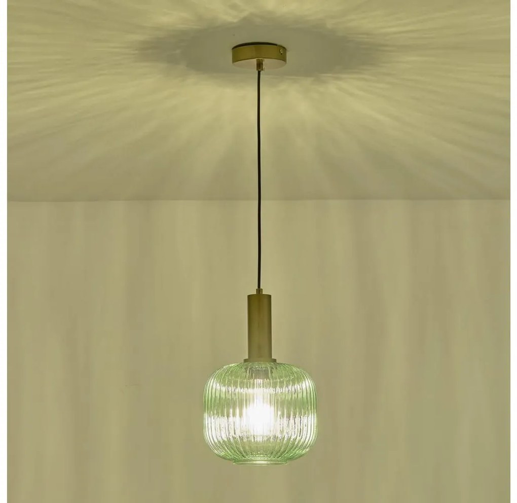Eurolamp Csillár zsinóron 1xE27/15W/230V zöld pr. 20 cm EU0324