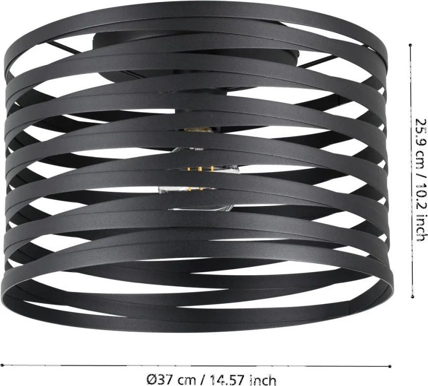 EGLO 900164 CREMELLA Ernyős Mennyezeti Lámpa Fekete E27 IP20