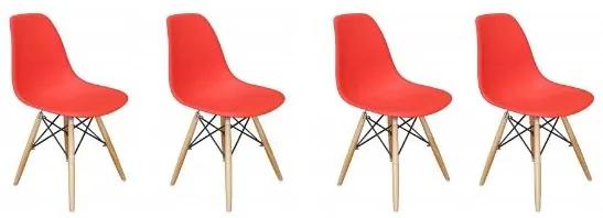 Skandináv stílusú piros szék szett CLASSIC  3+1 INGYEN!