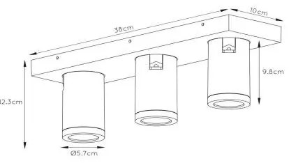 Lucide 09930/15/30 - LED Dimmelhető spotlámpa TAYLOR 3xGU10/5W/230V IP44