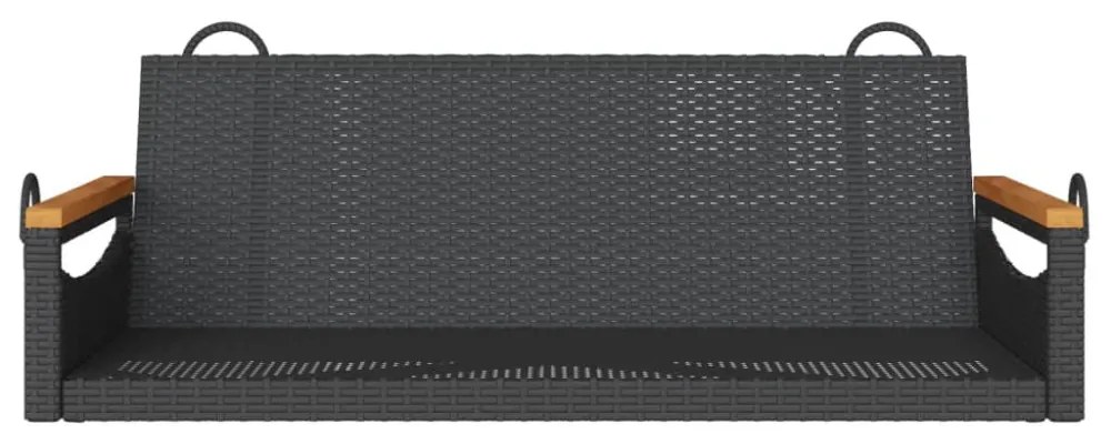 fekete polyrattan hintapad 109 x 62 x 40 cm