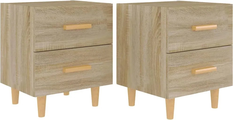 vidaXL 2 db sonoma-tölgy színű éjjeliszekrény 40 x 35 x 47,5 cm
