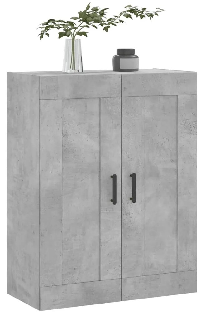 betonszürke szerelt fa fali szekrény 69,5 x 34 x 90 cm