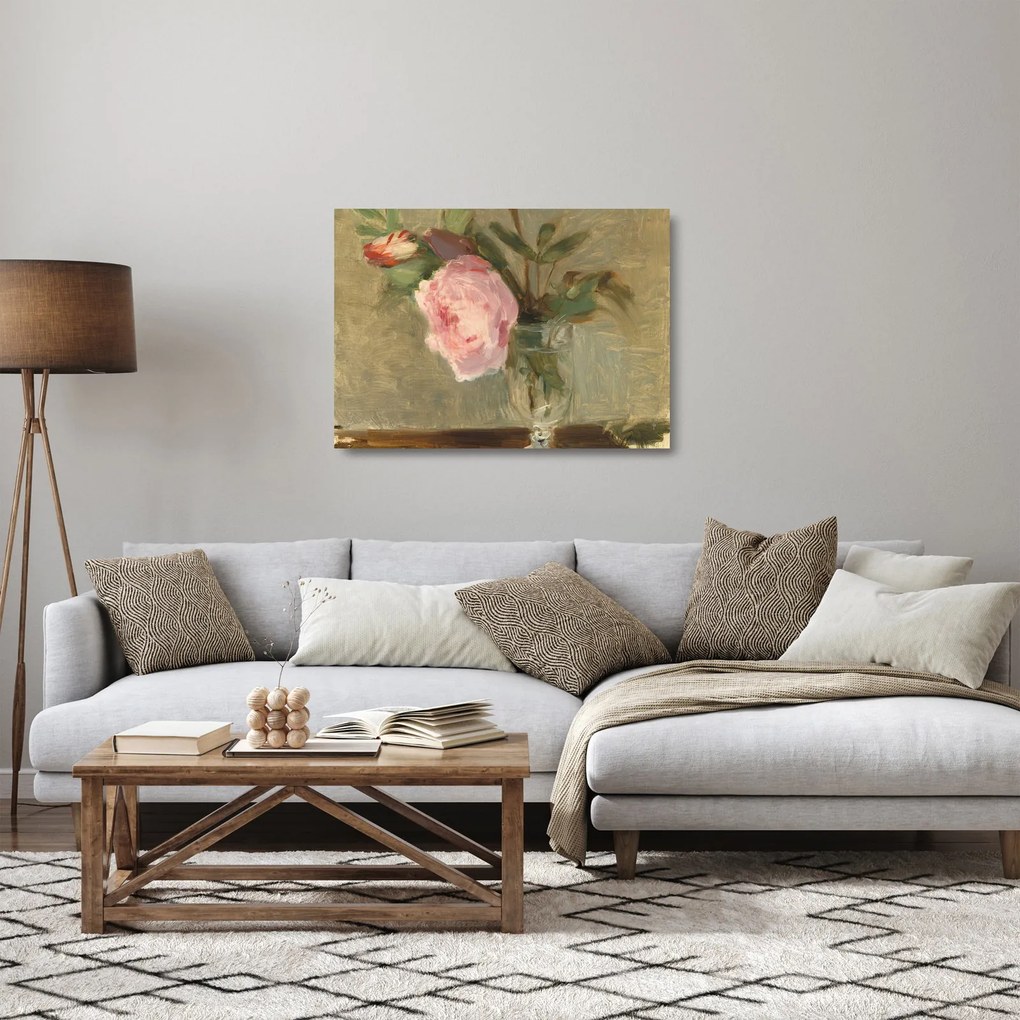 Üveg kép - Berthe Morisot, Peonies, reprodukciók (70x50 cm)