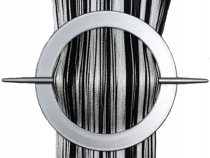 Függönyök Spagetti Függönyök 300 x 250 Függöny Zsinórok Fekete-fehér
