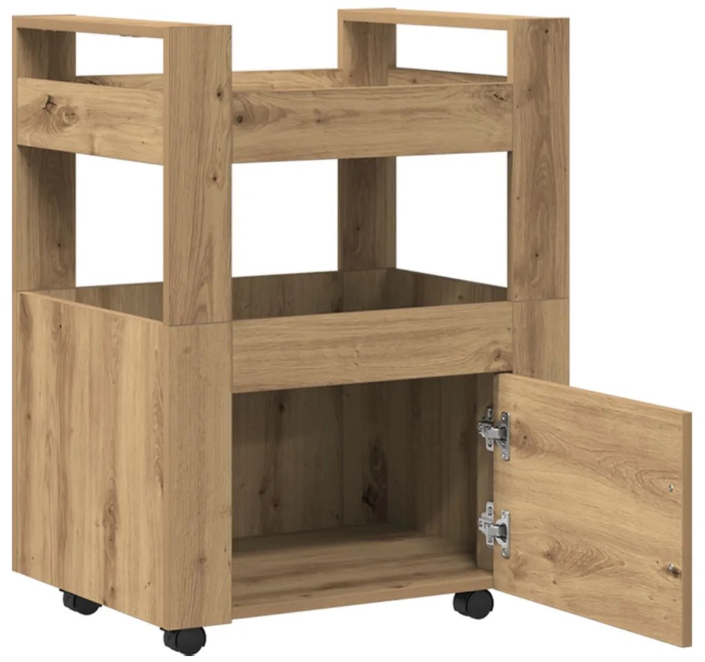 Konyhai Trolly Mesteri Tölgy 60x45x80 cm Mérnöki Fa
