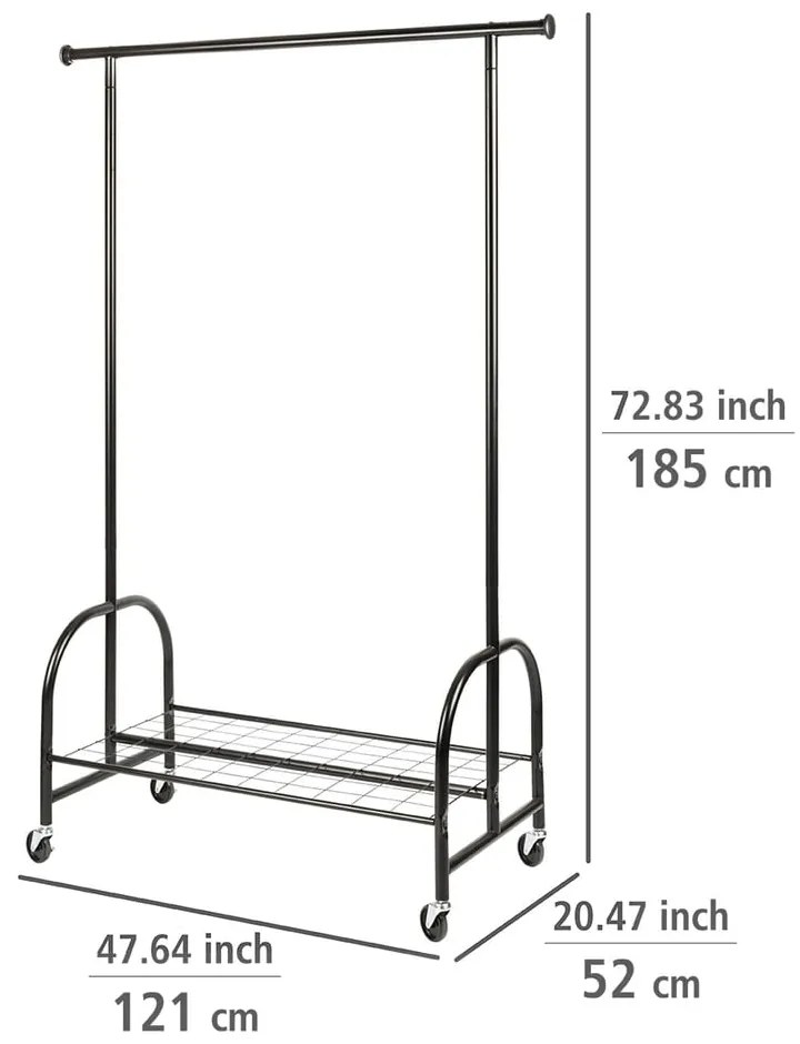 Profi fekete fém ruhatartó - Wenko