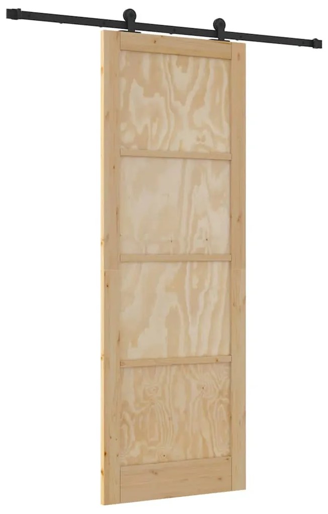 Tolóajtó Szett Természetes és fekete 83 x 232 cm