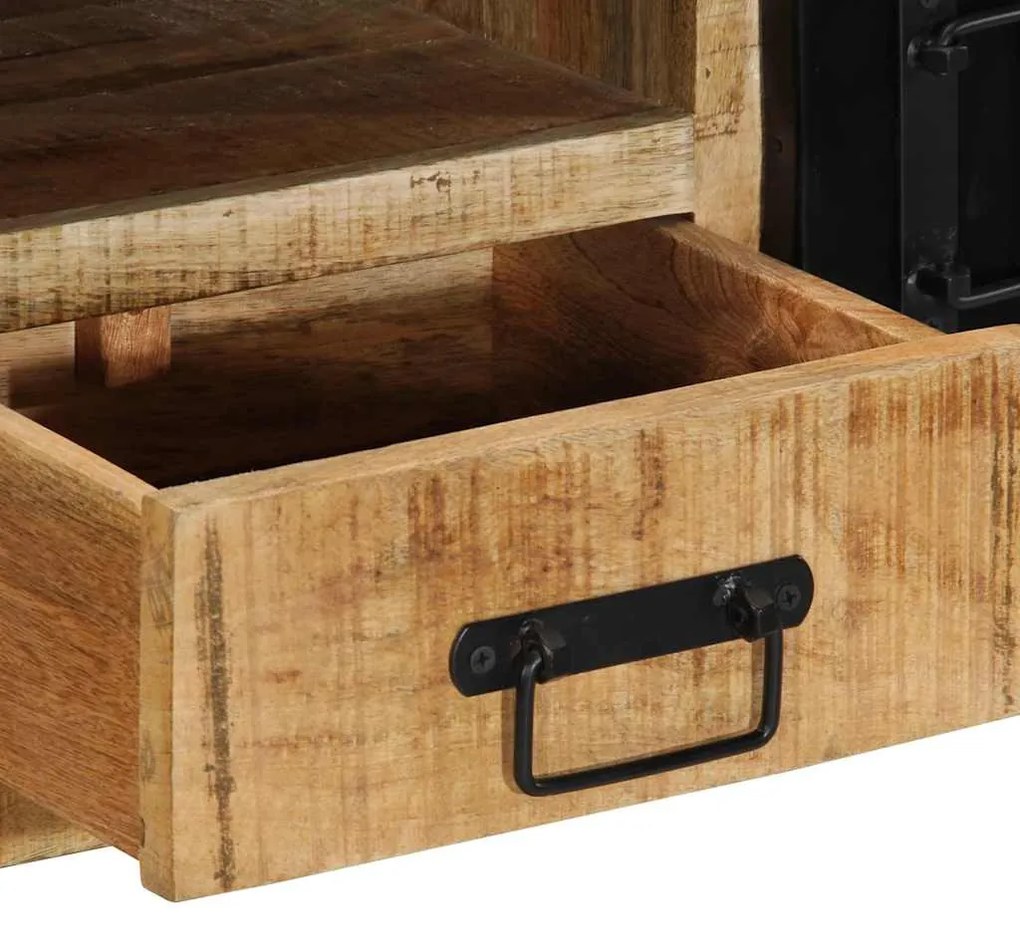 TV szekrény 100x30x35 cm tömör durva fa Mango