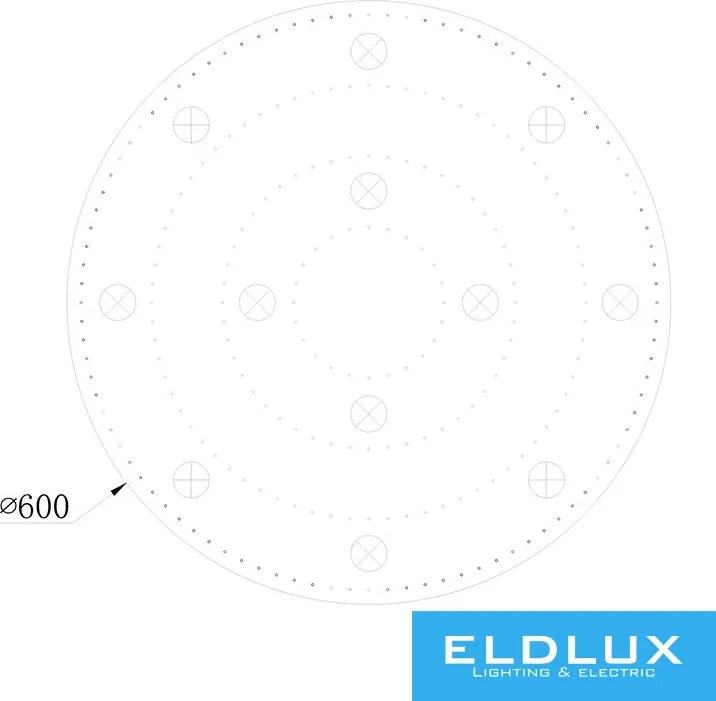 ELDLUX OMX6003-D600 ELDILEN Kristály Mennyezeti Lámpa IP20