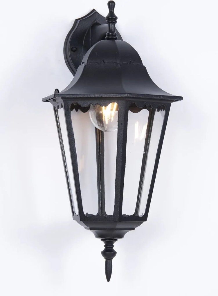 KAJA K-5006A DOWN CZARNY LOZANA Fekete Színű Fali Lámpa 1xE27 15W IP44