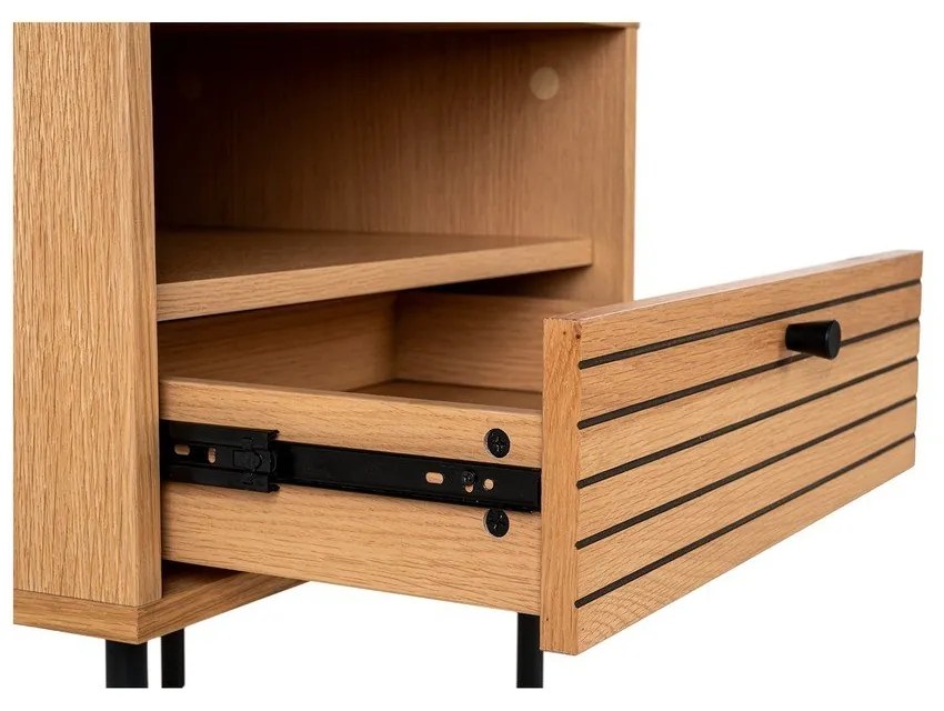 Tárolóasztal tölgyfa dekoros asztallappal 40x50 cm Kyoto – House Nordic