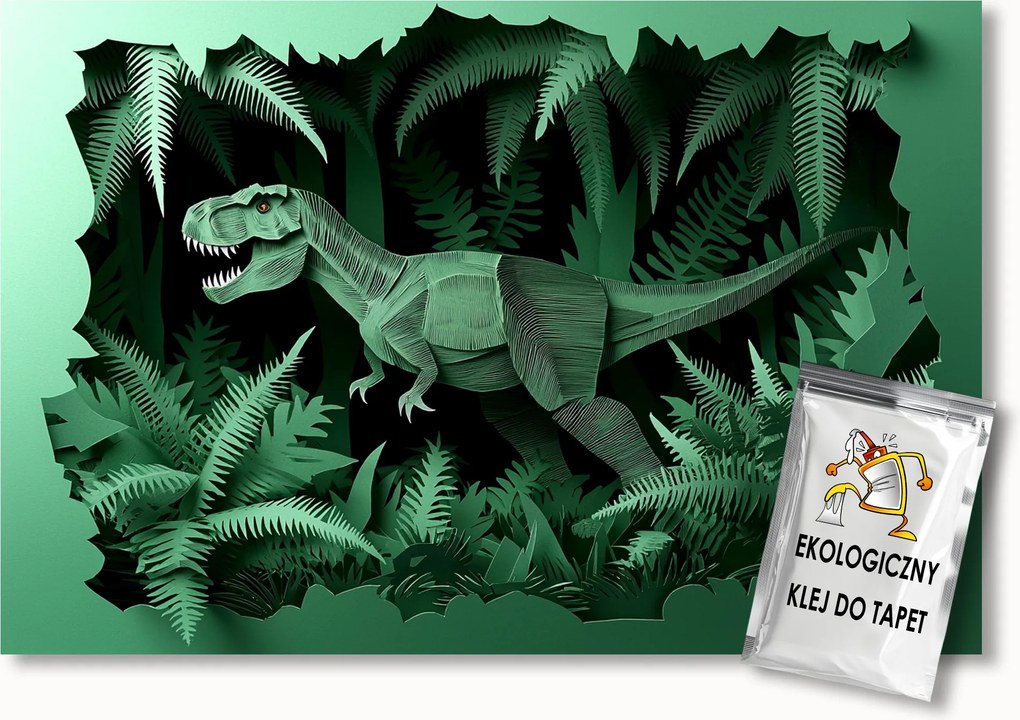 Fotótapéta Flizelina Gyerekek Tyrannosaurus Dinoszaurusz Dinopark 3D 150x105 ragasztó