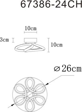 GLOBO 67386-24CH MELIhomok Modern LED Mennyezeti Lámpa IP20