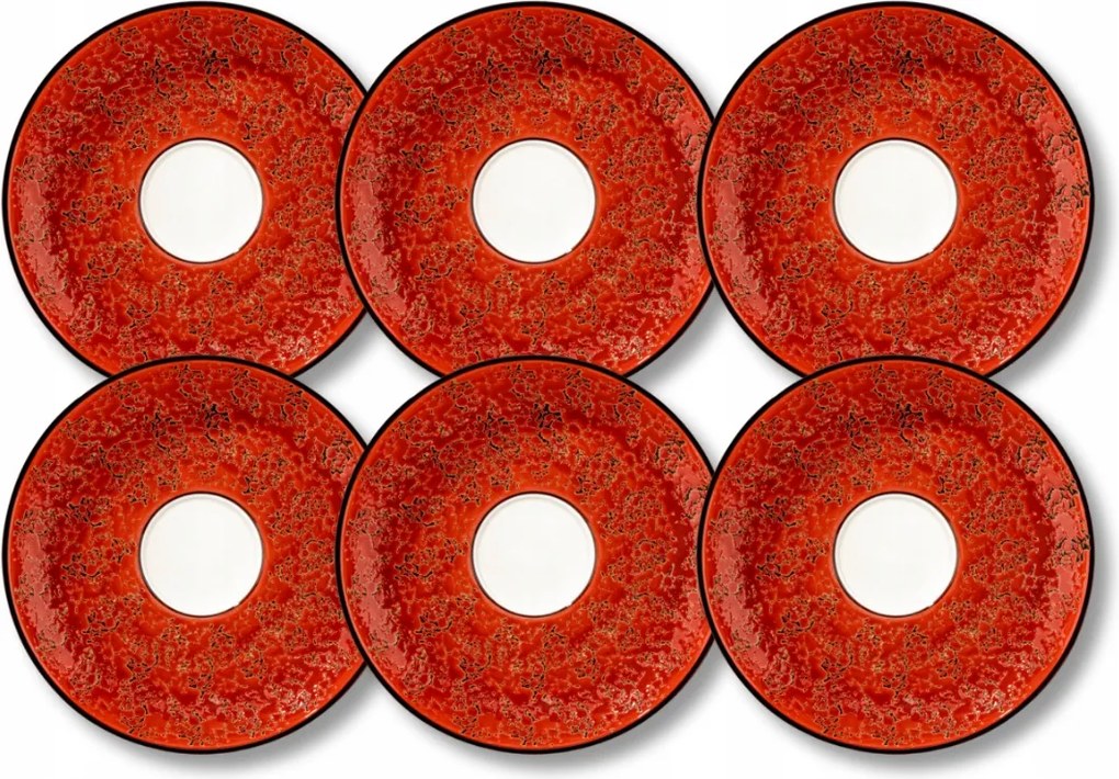 Piros porcelán desszertalj 11 cm Wilmax 6 db