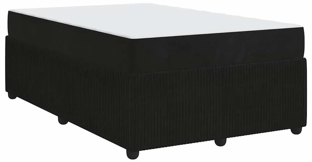 Ágykeret matraccal matracmal Fekete 120 x 190 cm Bársony