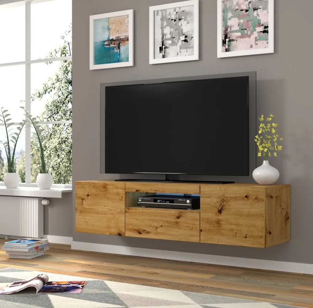 AURA TV-állvány 150 cm, artisan tölgy színben