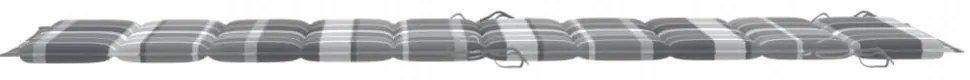 szürke kockás oxford szövet napozóágy párna 186 x 58 x 3 cm