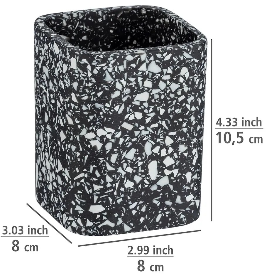 Terrazzo fekete fogkefetartó pohár - Wenko