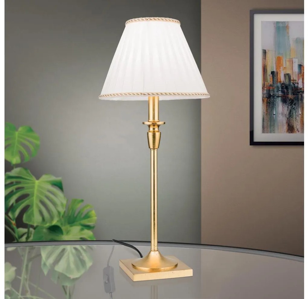 Orion LA 4-1049/1 - Asztali lámpa FONSA 1xE27/60W/230V fehér/arany