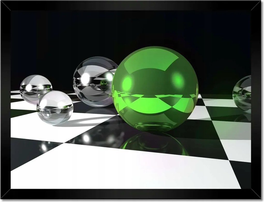 Poszter keretben 40x30 Smaragdzöld