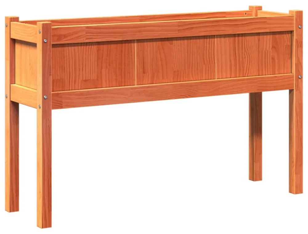 viaszbarna tömör fenyőfa kerti virágláda 110 x 31 x 70 cm