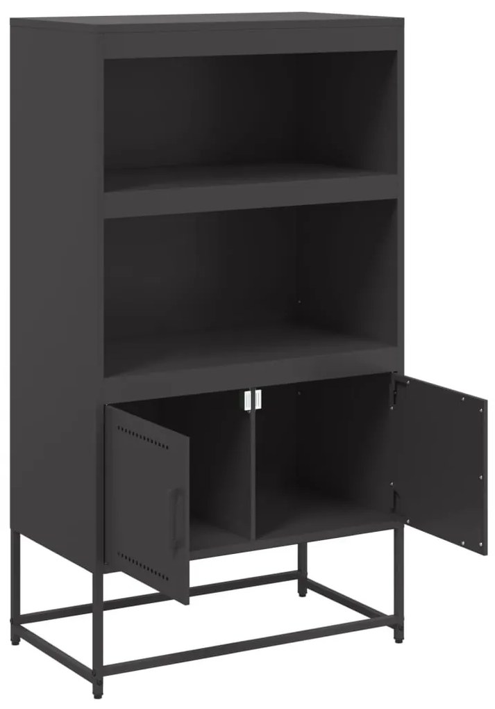 vidaXL fekete acél magasszekrény 68,5x38,5x123,5 cm