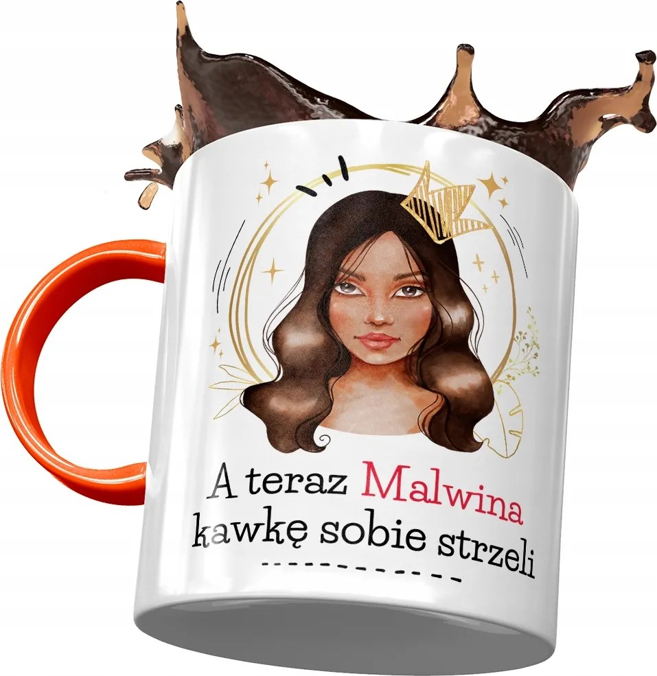 Narancssárga Bögre Malvina Barátnőknek Ajándék Nyomtatott Fotóval