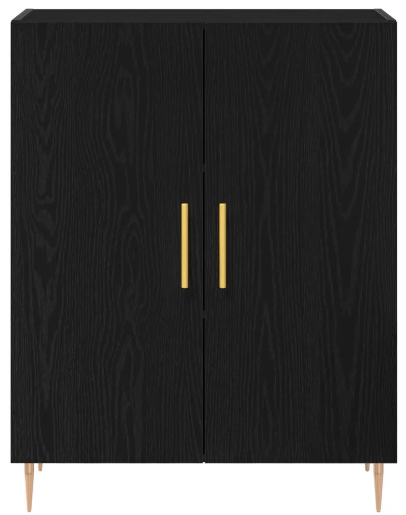 Magas Szekrény Fekete Tölgy 69.5x34x180 cm Laminált Fa