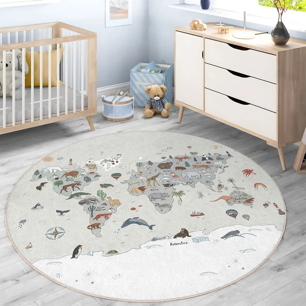 Mosható gyerek játszószőnyeg ø80 cm Big World – Mila Home