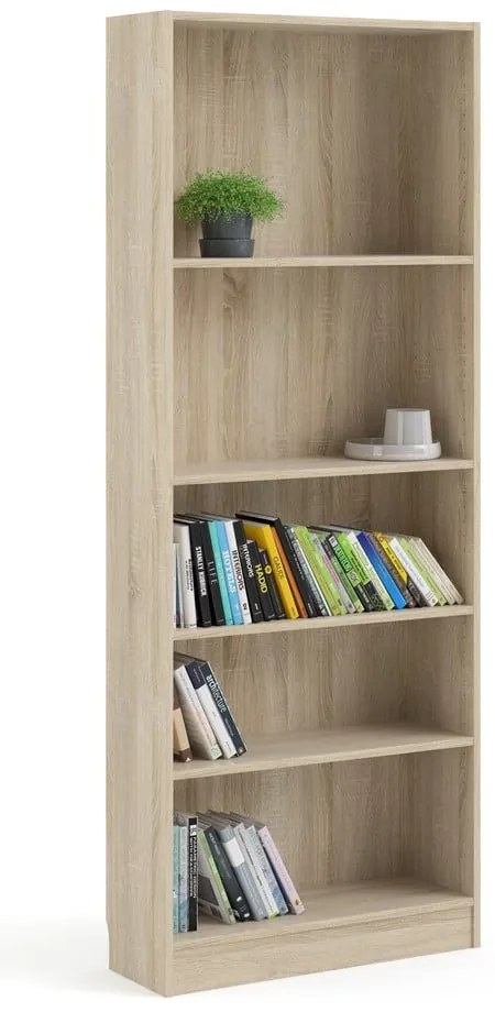 Basic könyvespolc tölgyfa dekorral, 79 x 203 cm - Tvilum