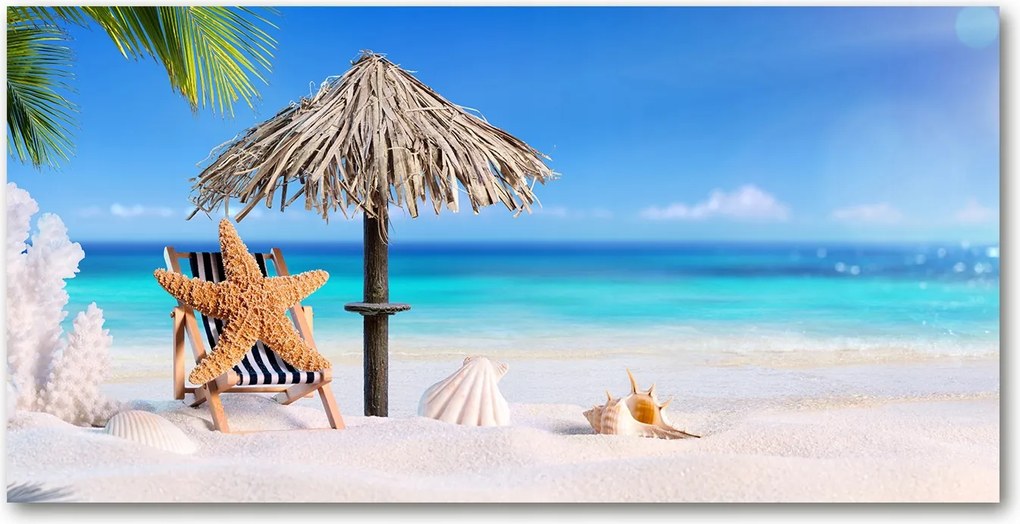 Fotó üvegkép Nyaralás a tengerparton 140x70