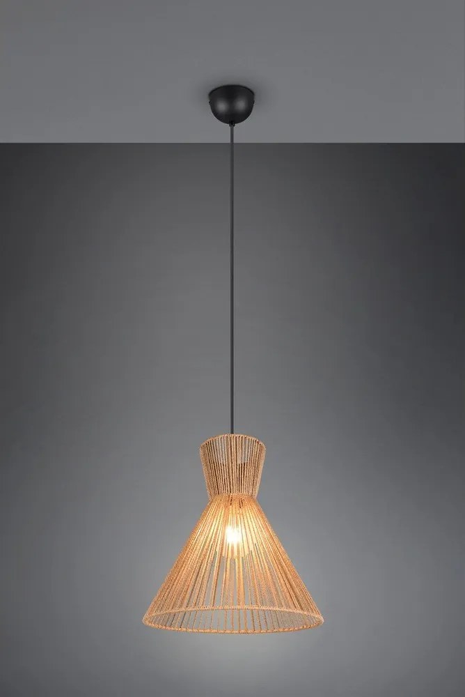 Natúr színű fém függőlámpa papír zsinór búrával ø 35 cm Rosalie – Reality