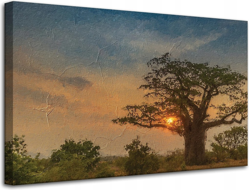 Vászonkép Lenyugvó nap a szavannán 80x50 cm Ajándéknak is tökéletes