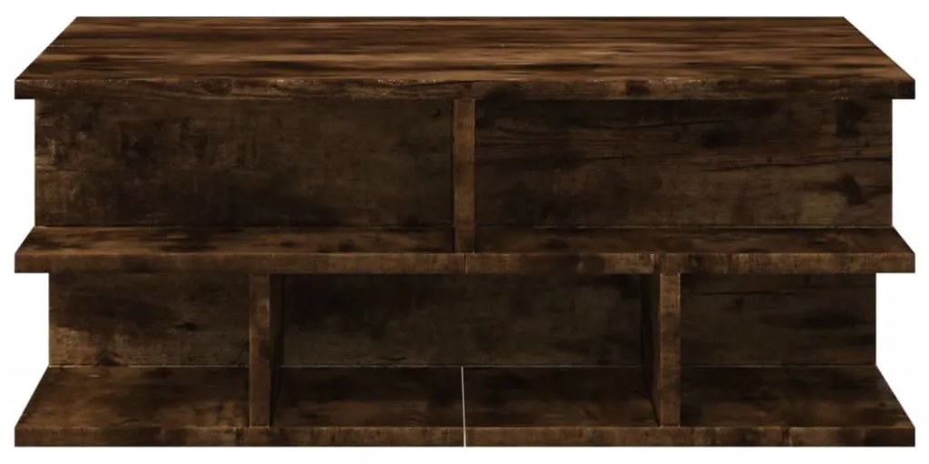 Füstös tölgy színű szerelt fa dohányzóasztal 70x70x29 cm