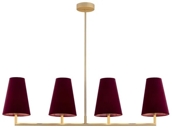 Argon 1829 - Csillár rúdon SAFIANO 4xE27/15W/230V Burgundi