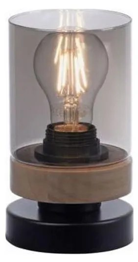 JUST LIGHT. 11310-18 - Asztali lámpa PASQUAL 1xE27/40W/230V fekete/gumifa