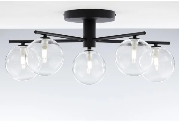 Jupiter 2046 - Felületre szerelhető csillár PRATO 5xG9/10W/230V fekete/átlátszó