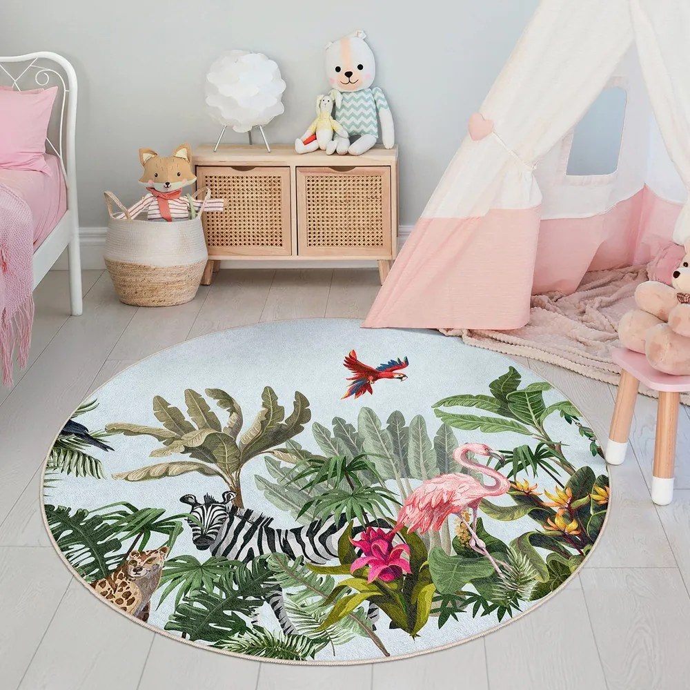 Mosható gyerek szőnyeg ø150 cm Jungle – Mila Home