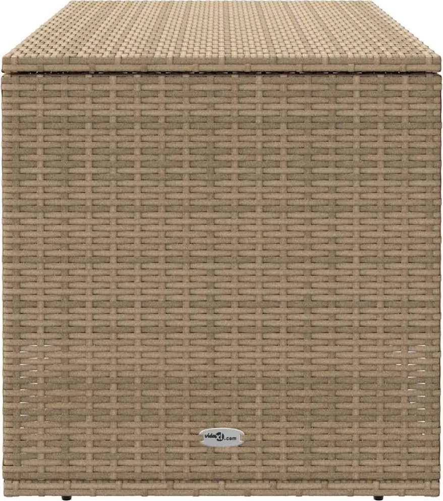 Bézs Polyrattan Kültéri Párna Doboz 100X55X55,5 Cm