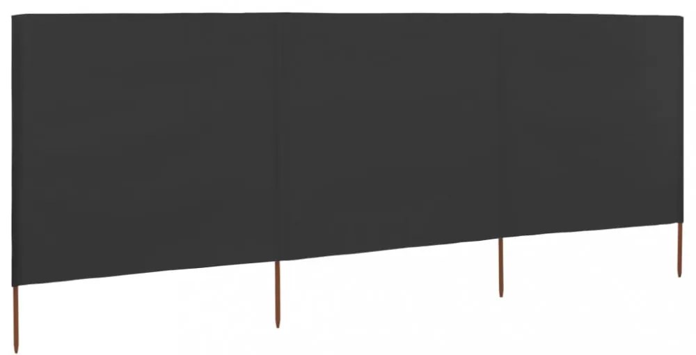 3 paneles antracitszürke szövet szélfogó 400 x 80 cm