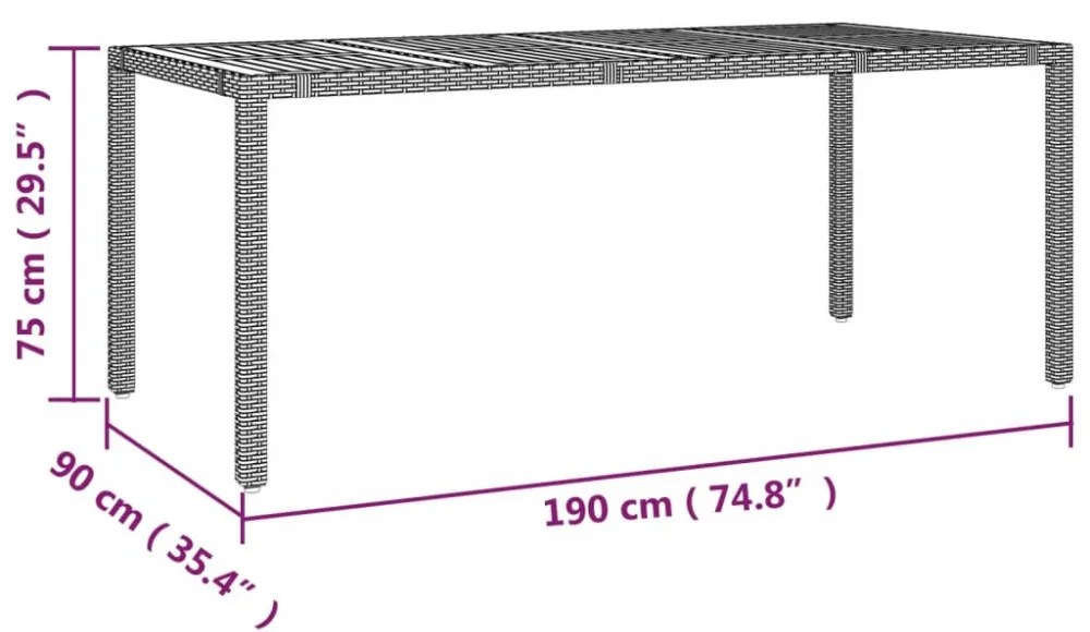 7 részes szürke polyrattan kerti étkezőgarnitúra párnával