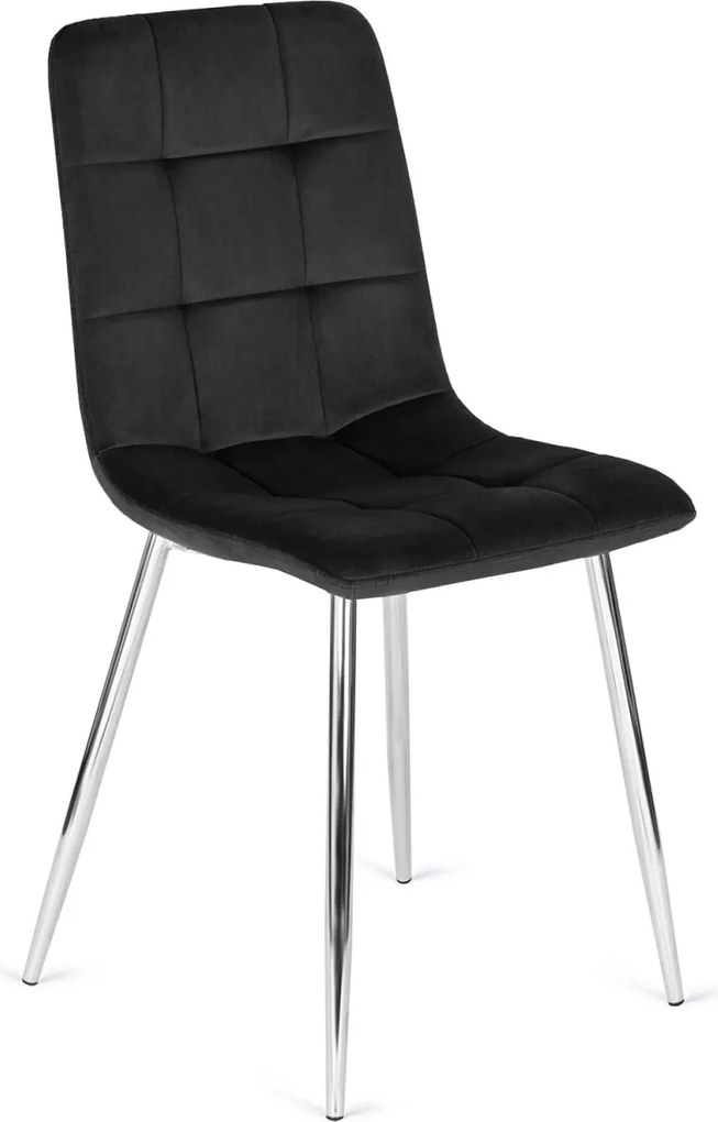 Szék fekete színben, bársony kárpittal CESAR
