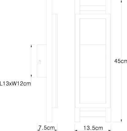 Globo 67266W Fali lámpa fém fekete matt, MDF sötétbarna, műanyag fehér, SzxM: 135x450mm, Mélység: 75mm, tartozék: LED 10W 230V, 1050lm forrás, 400lm kimenet, 3000K