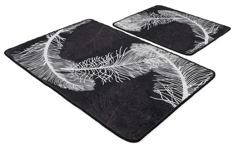 Antracitszürke fürdőszobai kilépő szett 2 db-os 60x100 cm Alisan – Foutastic