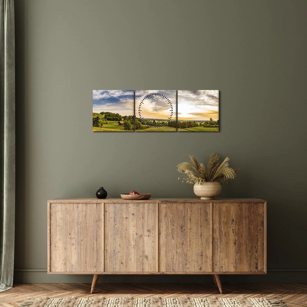 Tájkép (órával) (90x30 cm)
