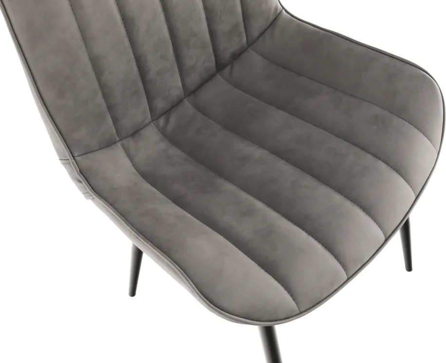 Szék, ekobőr világosszürke/fekete, HAZAL