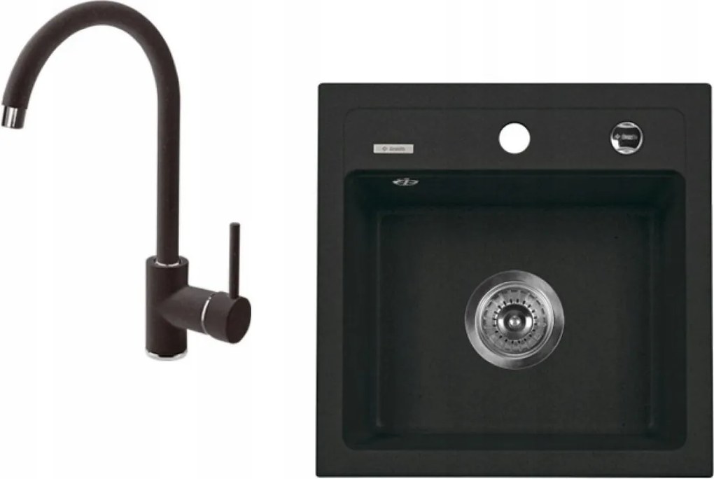 Deante Gránit mosogató Zorba csaptelep grafit