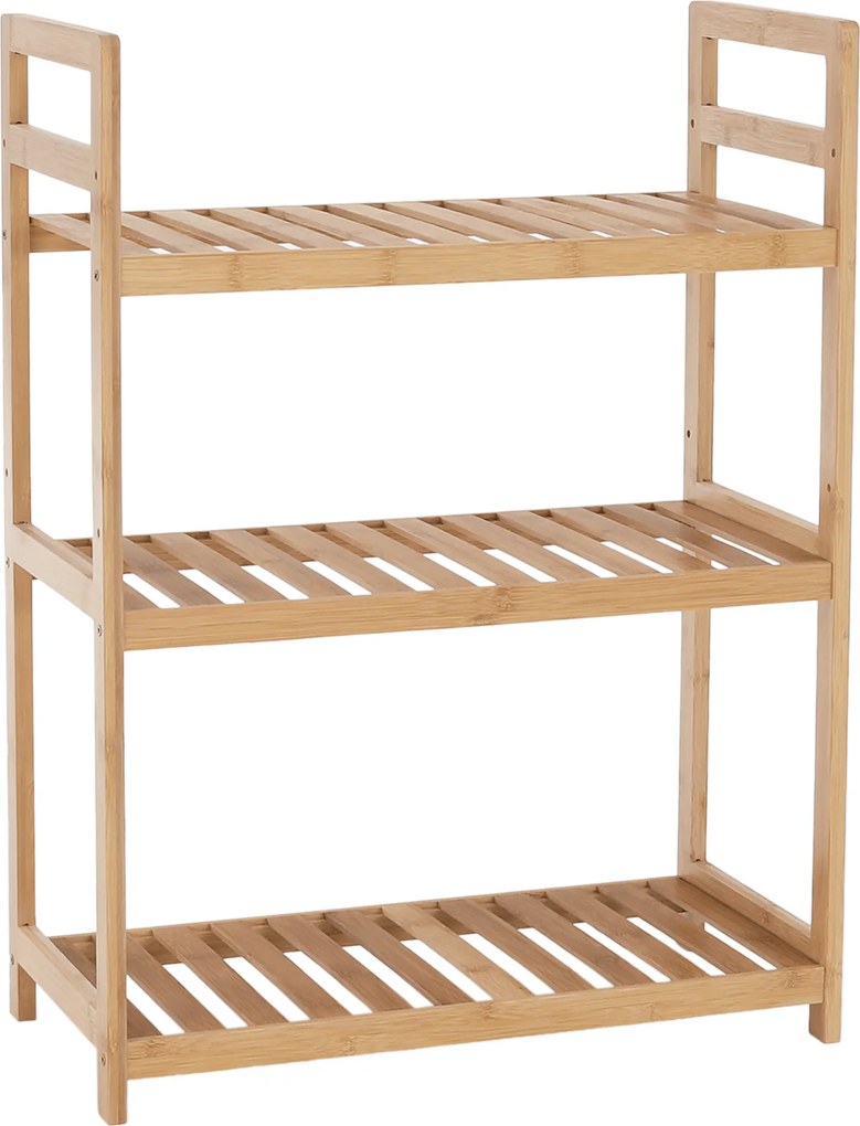 3 polcos polcállvány, természetes bambusz, FIORE TYP 1