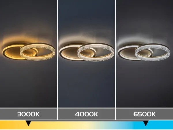 Rabalux 71472 - RIVONA LED fényerőszabályozható mennyezeti lámpa LED/22W/230V 3000–6500K 53,5×35 cm + távirányító